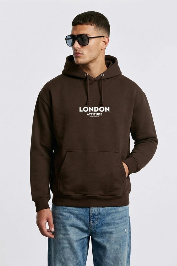 London Attitude Relaxed Fit Dragon Graphic Hoodie