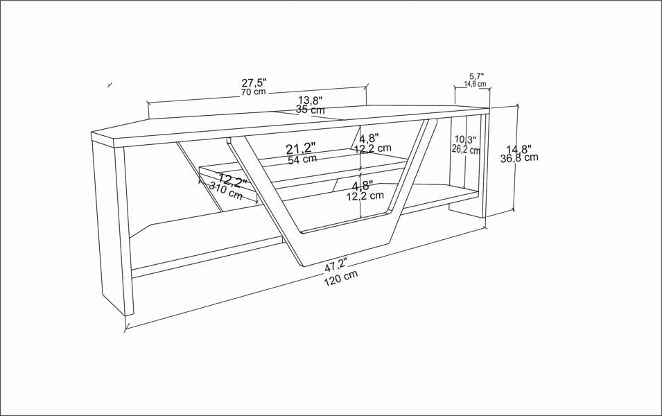 Decorotika Sares Modern Tv Stand TV Cabinet for TV's up to 55"
