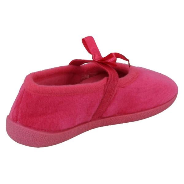 Spot On Infant Girls Spot On Slippers with Butterfly Stitching
