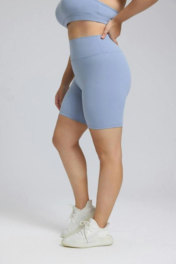 Anniou Plus Size Buttery Soft Yoga Shorts - blue