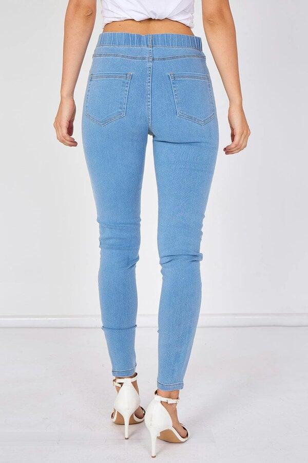 Elaina Fashion Light Wash Stretch Denim Jeggings