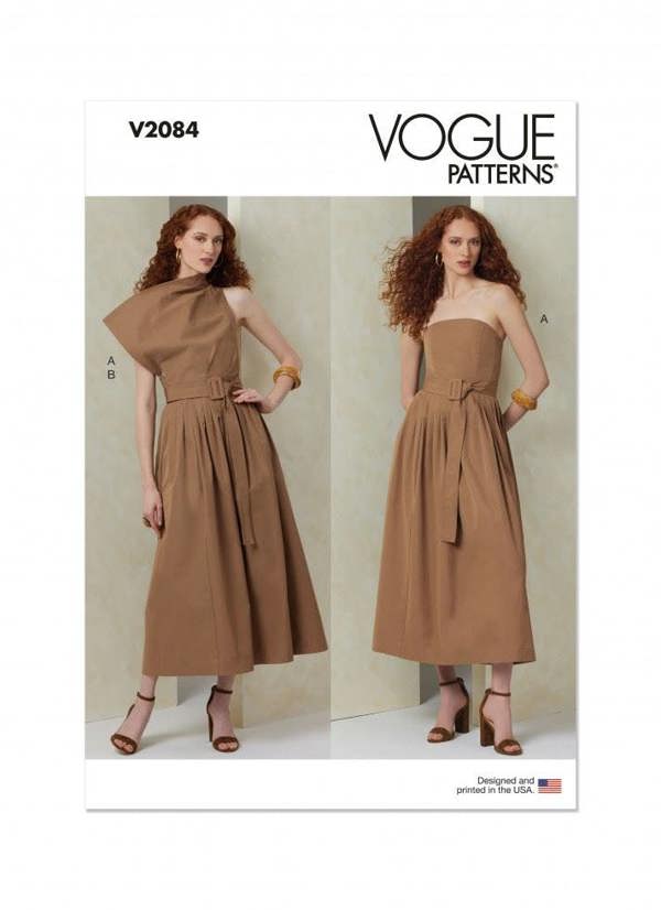 Vogue Sewing Pattern 2084, Dresses for Women, H5 (6-8-10-12-14) - Intermediate