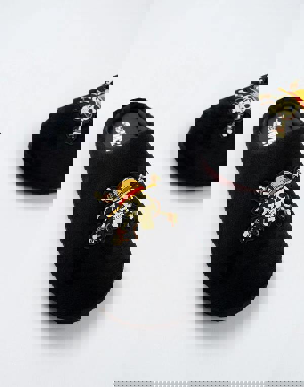 One Piece Boys Black Logo Mule Slippers