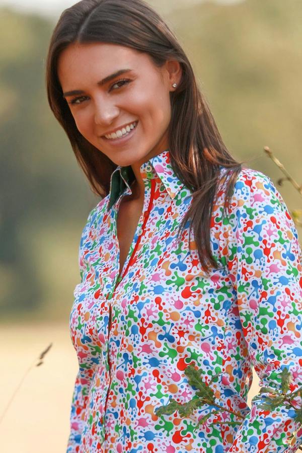 CONFETTI PAINT SPLASH WOMENS PRINT SHIRT - Premium Men's Patterned Shirt by Claudio Lugli | Bold Design, Tailored Fit, Best Printed Shirts