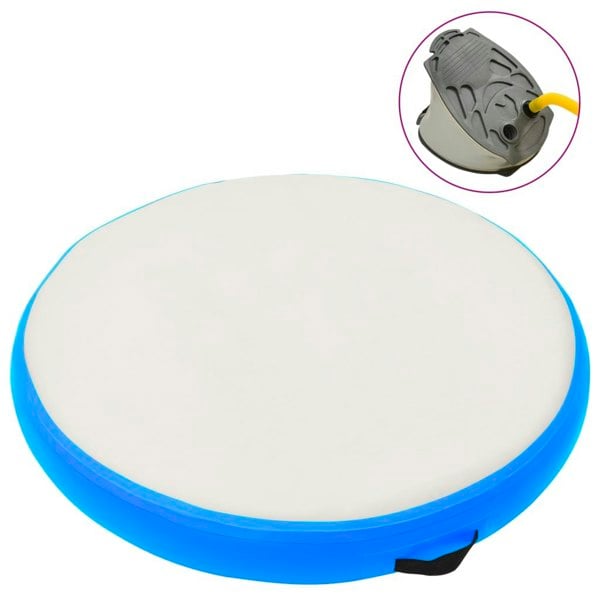 Berkfield Inflatable Gymnastic Mat with Pump 100x100x20 cm PVC Blue