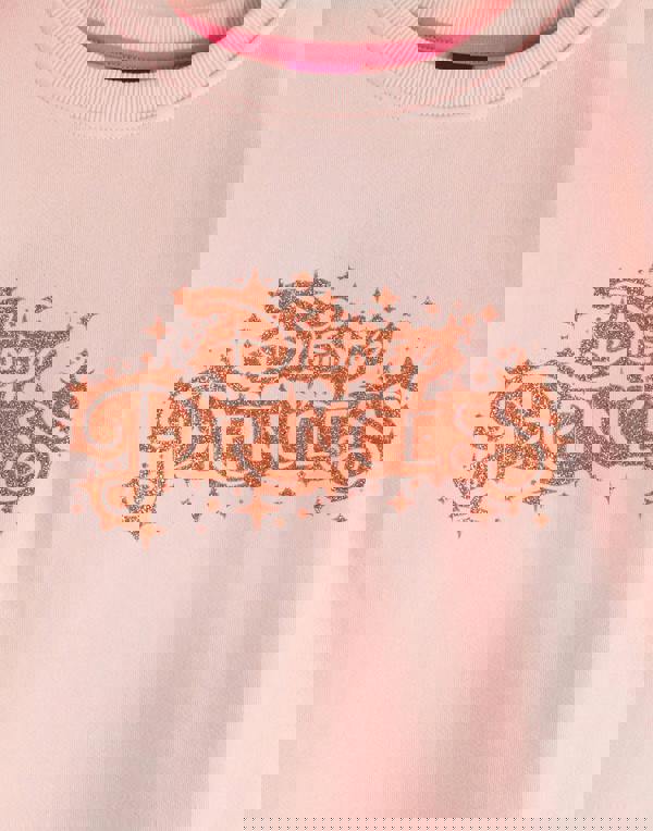 Disney Girls Pink Front Princess Print Dress