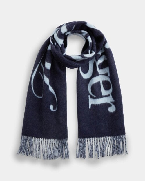 Tommy Hilfiger TH Script Womens Woven Scarf - Space Blue