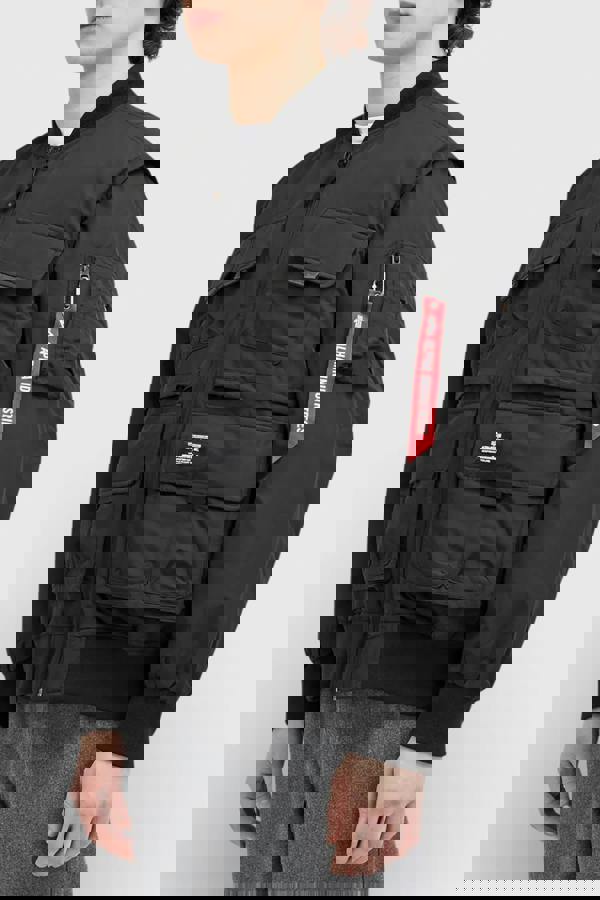 Alpha Industries Men's Multi Pocket Flight Jacket Black