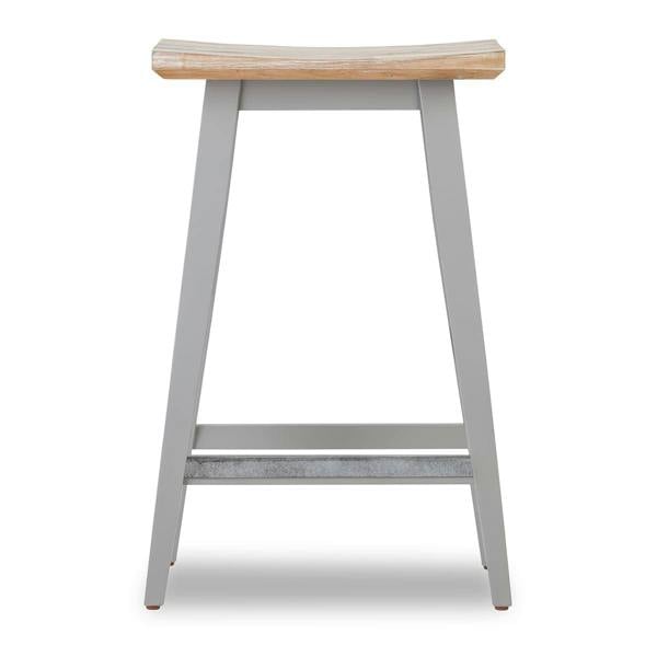 Statement Furniture Florence Wooden Bar Stool with Legs H65cm, Acacia Hardwood Rectangular Seat