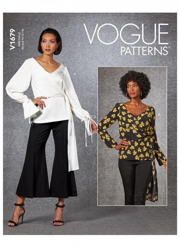 Vogue Sewing Pattern 1679, Tops for Women, A5 (6-8-10-12-14) - Easy