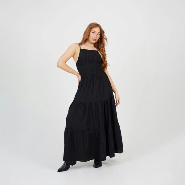 Brave Soul Black Tiered Maxi Dress - Black Image 1