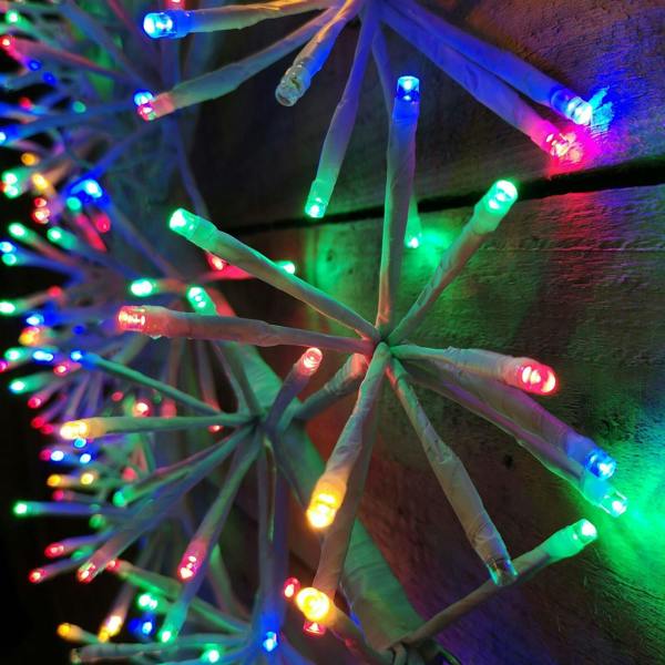 Shatchi 64cm Starburst Snowflake Silhouette with 300 Multicolour Twinkling Micro LED Lights