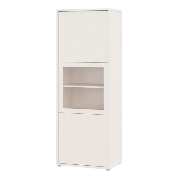 Furniture To Go Alice Springs Narrow Display Cabinet with 3 Push-to-Open Doors in Sand