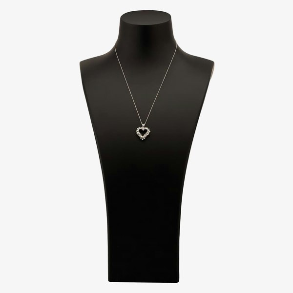 T. H. Baker 9ct White Gold 1.00ct Diamond Open Heart Pendant TH0121787