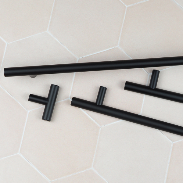Handle & Home Matt Black T-Bar Handles