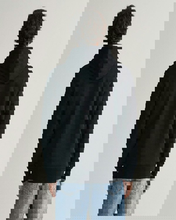 GANT Mens Regular Fit Medium Archive Shield Pullover Hoodie - 5 Black