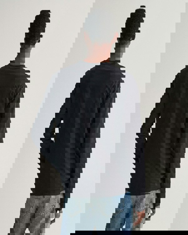 GANT Mens Regular Fit Long Sleeve Shield Logo T-Shirt - 5 Black