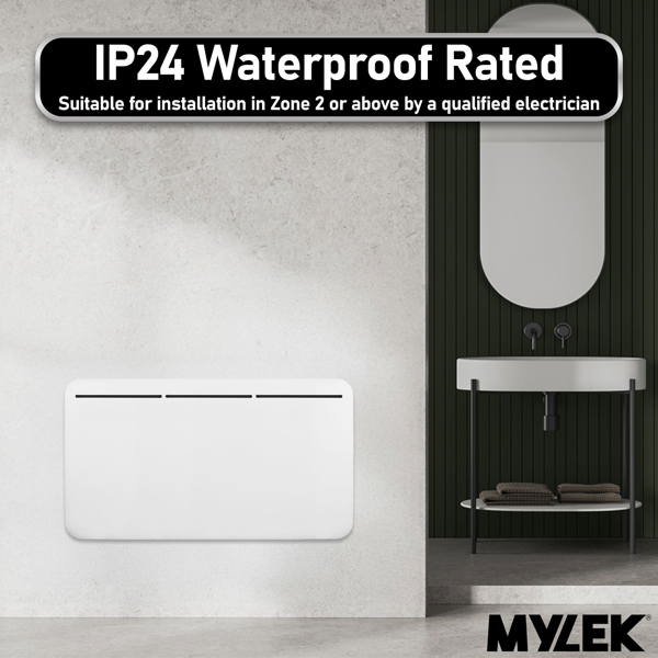 MYLEK Electric Panel Heater - Wall Mounted or Free Standing 2000w