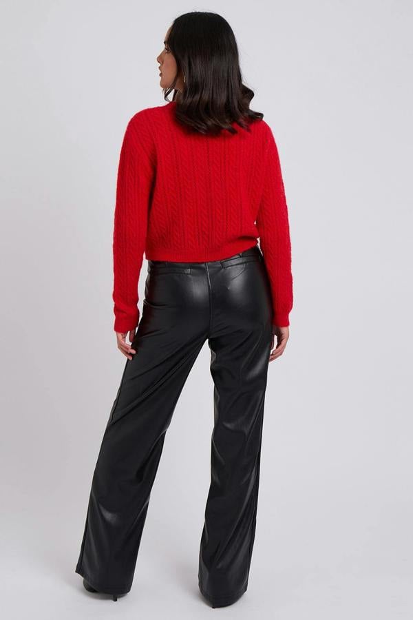 Urban Bliss Black Wide Leg PU Trouser