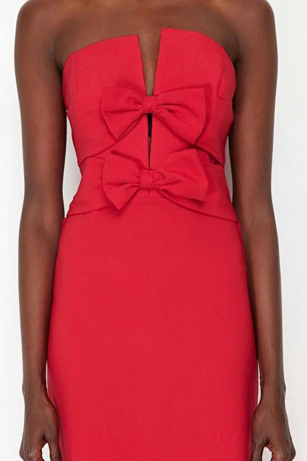 WOVCOR Elegant Evening Dress with Bow Detail