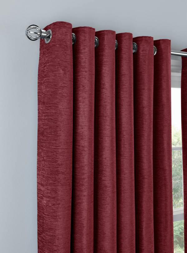 Smart Living Chenille Eyelet Curtain - Red