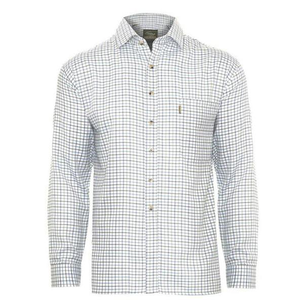 Champion polyester cotton tattersall shirt in blue check ideal for layering or smart country styling