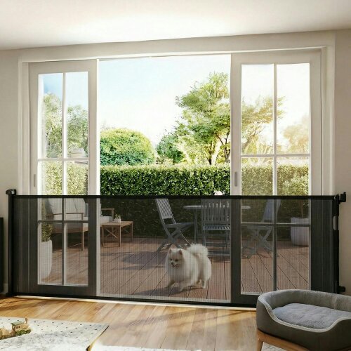 PawHut Stair Gate for Dogs, Pet Gate, Extends to 300 cm Wide & 104 cm Tall