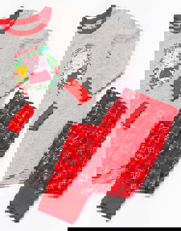 Peppa Pig Girls Red Long Sleeve Long Leg Pyjama Set [dis]