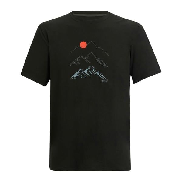 Regatta Mens Fingal Moon Mountain T-Shirt - Black - 