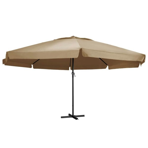 Berkfield Outdoor Parasol with Aluminium Pole 600 cm Taupe