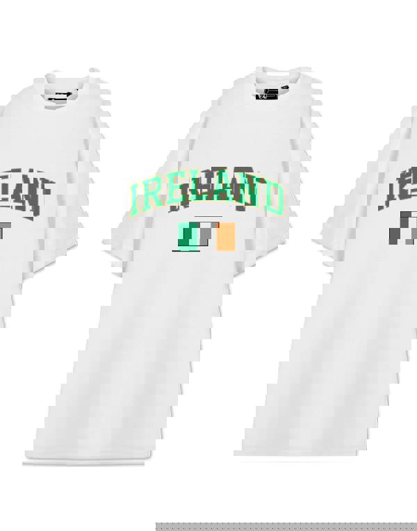 Show Me The Merch Unisex White Ireland Short Sleeved T-Shirt