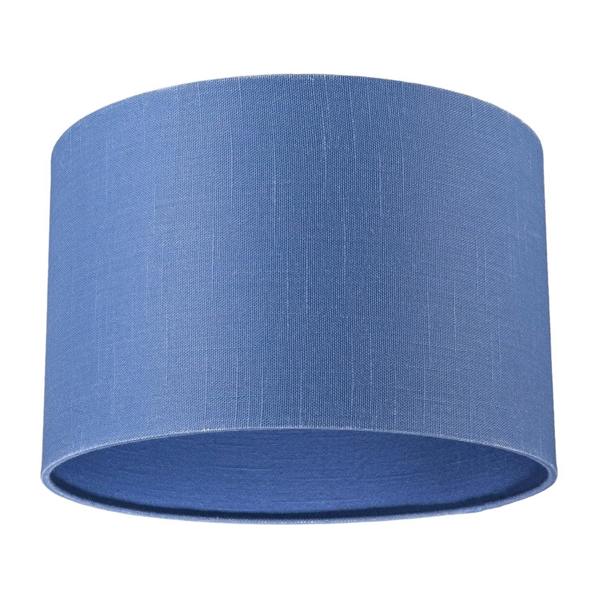 Designer English Manor Blue Textured Linen Fabric Circular Lamp Shade Image 4