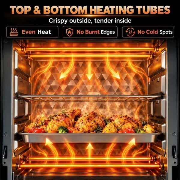 Mini Oven, 15 L Electric Oven and Grill w/ 60-230℃ Adjustable Temperature, 60 Minute Timer, Includes Baking Tray, Black