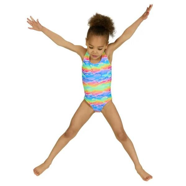 Zoggs Tots Girls Skydream Actionback Swimsuit - Multi/Lilac