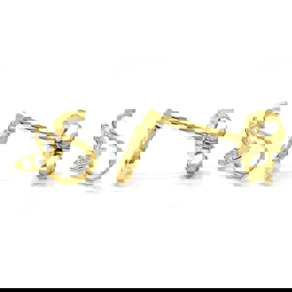 Say It With Winged Initial Earrings - Yellow Gold Plated