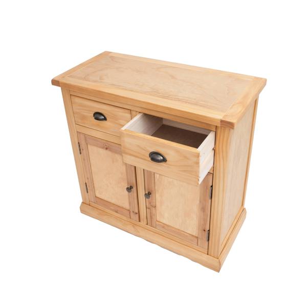 Cabinet Bits Lucca Waxed 2 Drawer 2 Door Sideboard Brass Cup Handle