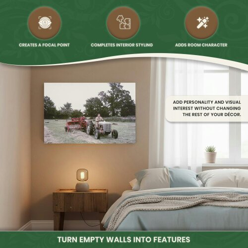 Ferguson FE35 Tractor Canvas Print – Countryside Wall Art, Stretched Wooden Frame, 60 × 40 cm