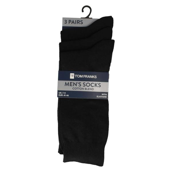 Tom Franks Mens 3 Pack Tom Franks Cotton Blend With Elastane Socks SK601