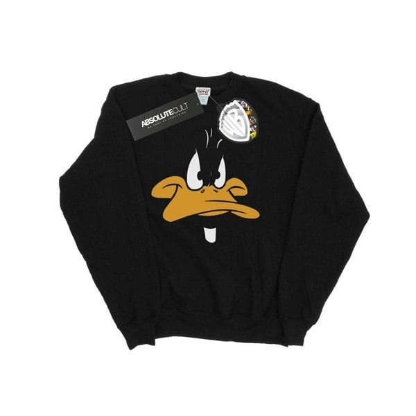 Looney Tunes Mens Daffy Duck Face Sweatshirt - Black