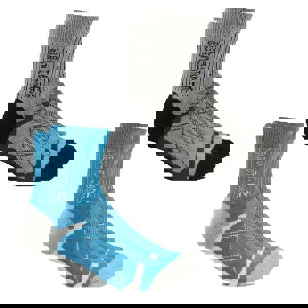 Regatta Womens/Ladies Outdoor Boot Socks (Pack of 2) - Light Steel/Niagra Blue - 