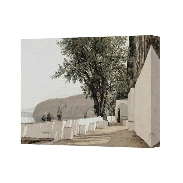 Benjamin Tate Design Coastal Cliffside Path Canvas Wall Art Seaside Scene Print