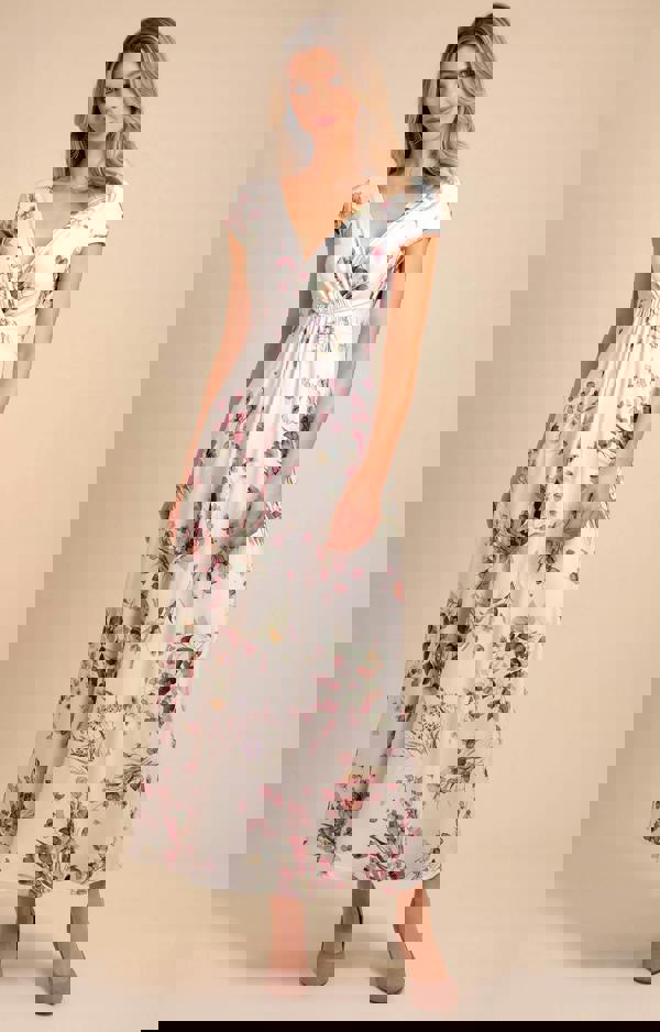 Alie Street London Sophia Maxi Dress Petite - Petal Pink Floral