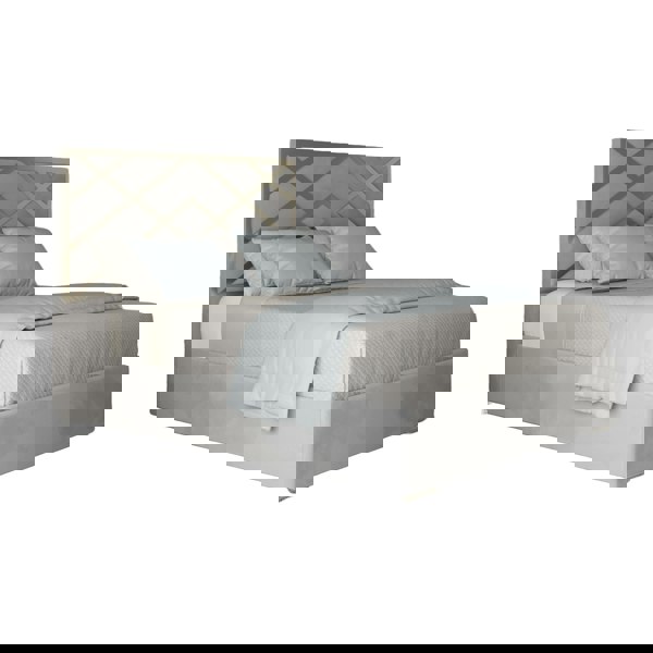 Casa Magna Mayfair Upholstered Soft Velvet Metal Bed Frame - Grey