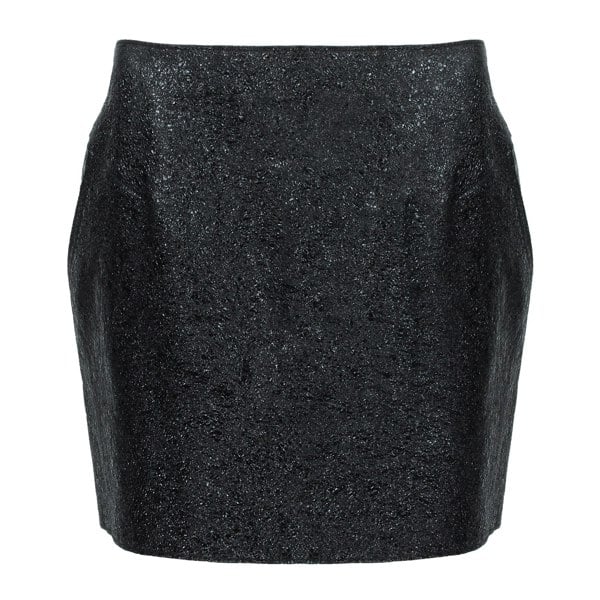 3.1 Phillip Lim mini skirt in a shimmering onyx textured&nbsp;lambs leather&nbsp;