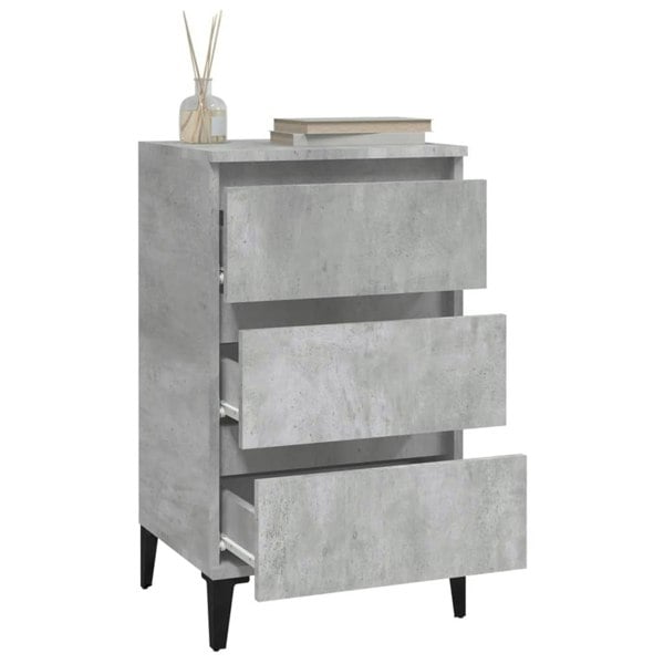 Berkfield Bedside Cabinet Concrete Grey 40x35x70 cm Engineered Wood