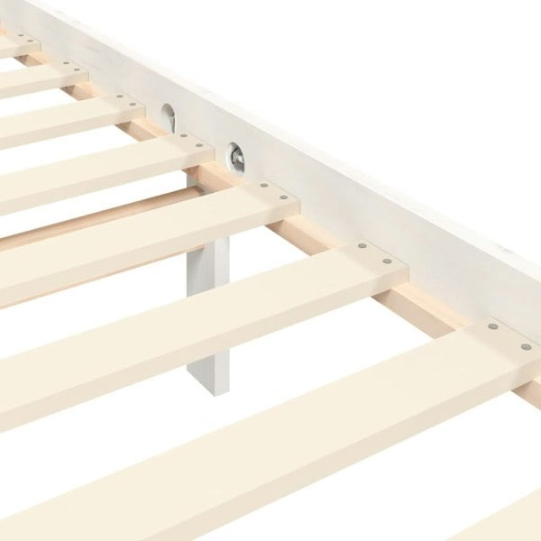 Berkfield Bed Frame with Headboard White King Size Solid Wood