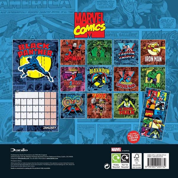 Disney, Marvel Comics Calendar 2027, Wall Calendars, Month To View, Entertainment, Gift