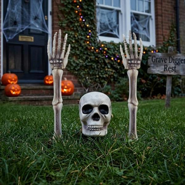 Garden Greatness Realistic Buried Skeleton Halloween Stake Set