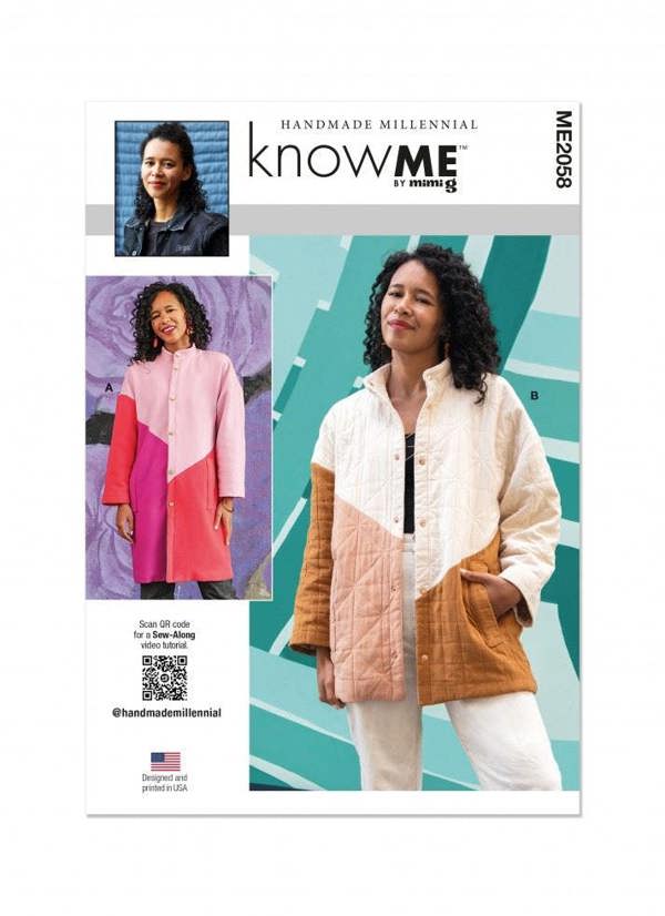 Know Me Sewing Pattern 2058, Coats for Women, H5 (6-8-10-12-14) - Intermediate