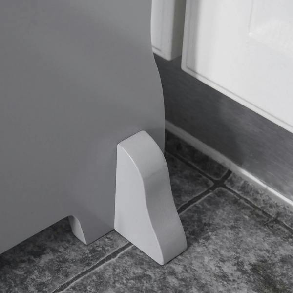 Grey step stool stable base foot for secure standing on floor